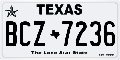 TX license plate BCZ7236
