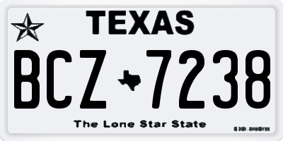 TX license plate BCZ7238