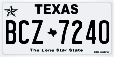 TX license plate BCZ7240