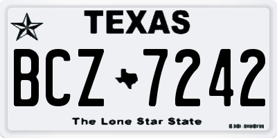 TX license plate BCZ7242
