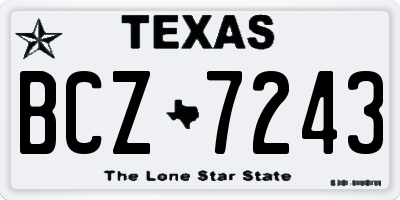 TX license plate BCZ7243