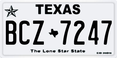 TX license plate BCZ7247