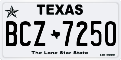 TX license plate BCZ7250