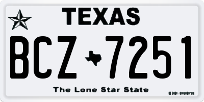 TX license plate BCZ7251