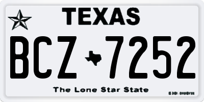 TX license plate BCZ7252