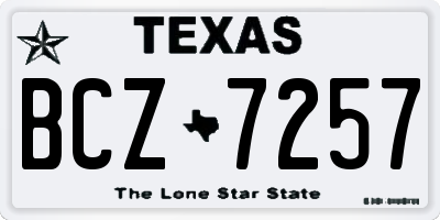 TX license plate BCZ7257
