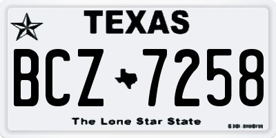 TX license plate BCZ7258