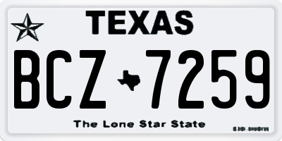 TX license plate BCZ7259