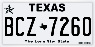 TX license plate BCZ7260