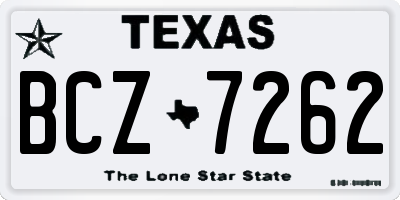 TX license plate BCZ7262