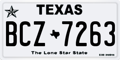 TX license plate BCZ7263