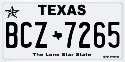 TX license plate BCZ7265
