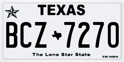 TX license plate BCZ7270