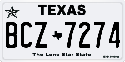 TX license plate BCZ7274