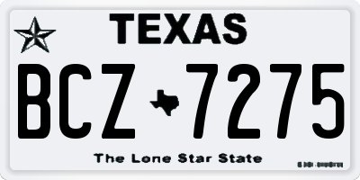 TX license plate BCZ7275