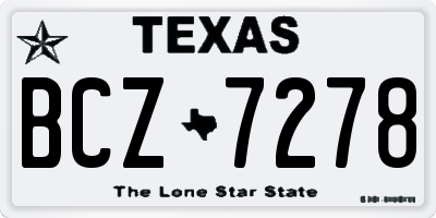 TX license plate BCZ7278