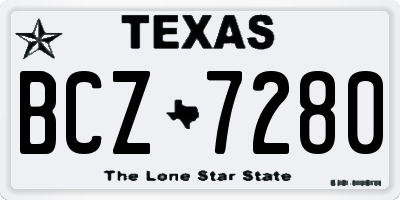 TX license plate BCZ7280
