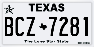 TX license plate BCZ7281