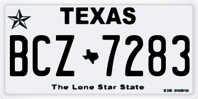 TX license plate BCZ7283