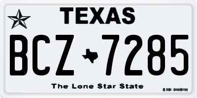 TX license plate BCZ7285