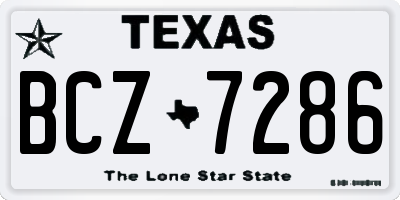 TX license plate BCZ7286