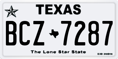 TX license plate BCZ7287