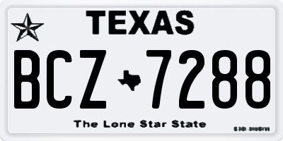 TX license plate BCZ7288