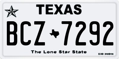 TX license plate BCZ7292