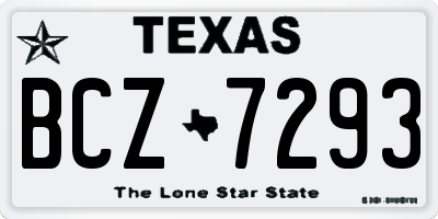 TX license plate BCZ7293