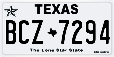 TX license plate BCZ7294