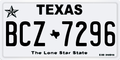 TX license plate BCZ7296