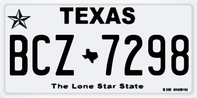 TX license plate BCZ7298