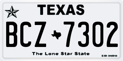 TX license plate BCZ7302