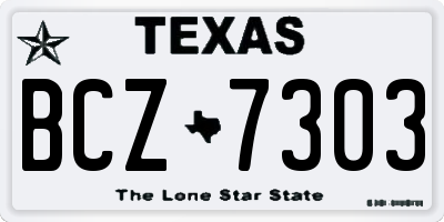 TX license plate BCZ7303