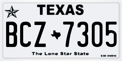 TX license plate BCZ7305