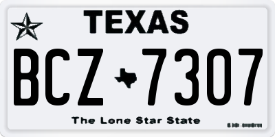 TX license plate BCZ7307
