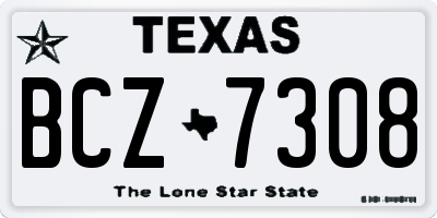TX license plate BCZ7308