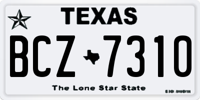 TX license plate BCZ7310