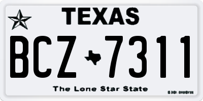 TX license plate BCZ7311
