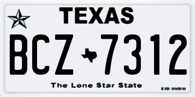 TX license plate BCZ7312