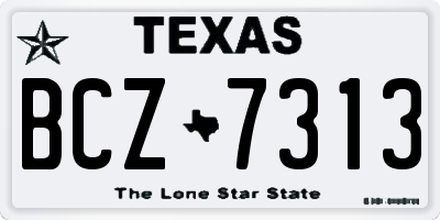 TX license plate BCZ7313