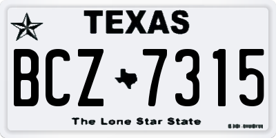 TX license plate BCZ7315