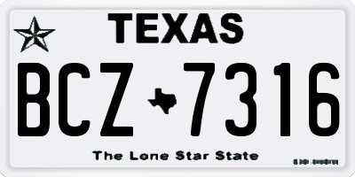 TX license plate BCZ7316