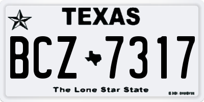TX license plate BCZ7317