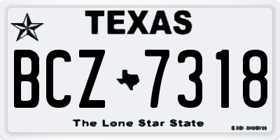 TX license plate BCZ7318