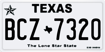 TX license plate BCZ7320