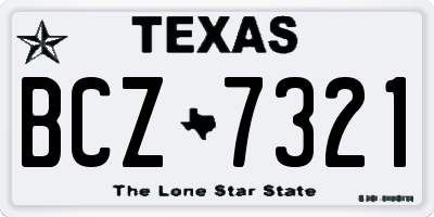TX license plate BCZ7321