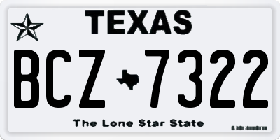 TX license plate BCZ7322