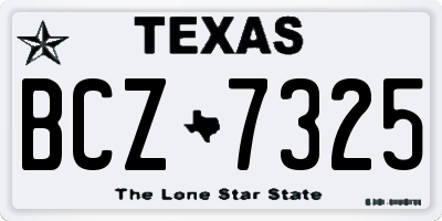 TX license plate BCZ7325