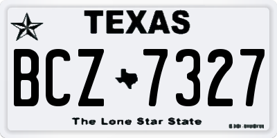 TX license plate BCZ7327